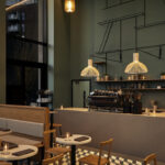 Modern Commercial Kitchen in Caesarstone 4004 Raw Concrete | 3105