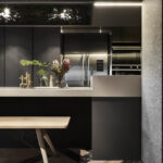 Modern Galley Kitchen in caesarstone 4033 Rugged Concrete | 3247