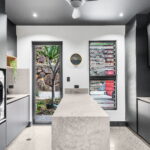 Caesarstone Kitchen Benchtop and Splashback Empira White - Black Tempal - Excava_Colour 1