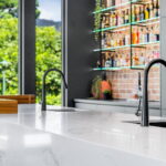 Caesarstone Kitchen Benchtop and Splashback Empira White - Black Tempal - Excava Colour 7