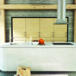 Modern kitchen with Island in Caesarstone 5141 Frosty Carrina 1827