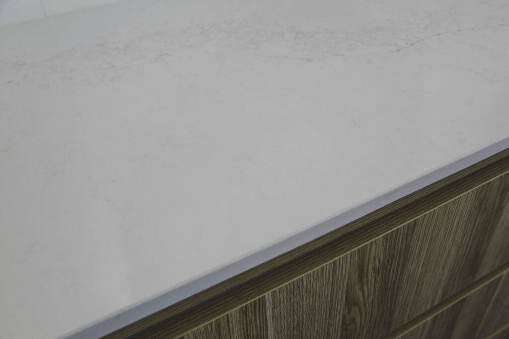 House rules renovation with caesarstone kitchen benchtop edge details
