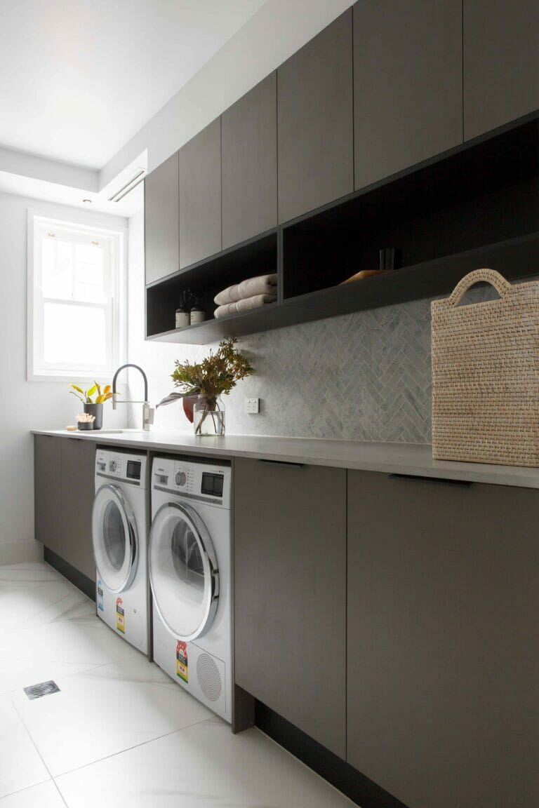Elevate your laundry with Caesarstone countertops. Caesarstone® Aterra Blanca™