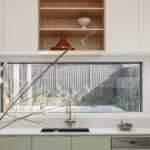 Caesarstone Lunar Frost and Marbannova surfaces in kitchen - Level Built_SummerHill-AUS