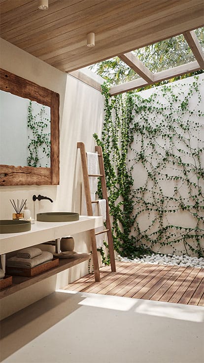 Wall that is made of Caesarstone 5113 Solenna