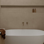 Caesarstone 5444 Lunar Frost in modern bathroom