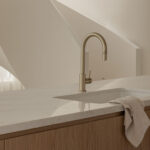 Caesarstone 5444 Lunar Frost in modern countertop with sink