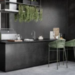 Caesarstone Porcelain 311 Graphite Metal black kitchen