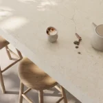 Caesarstone Mineral ICON 8252 Sedara beige one-wall kitchen with island