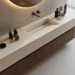 Caesarstone Mineral ICON 8252 Sedara beige bathroom