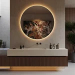 Caesarstone Mineral ICON 8252 Sedara beige bathroom