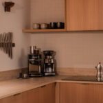 Farmhouse kitchen in studio with Caesarstone Porcelain 551 Travina surface