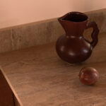 Farmhouse kitchen in studio with Caesarstone Porcelain 551 Travina surface