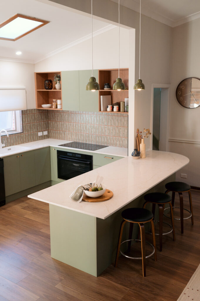 Rostrevor SA kitchen featuring Caesarstone<sup>®</sup> ICON™ Rossa Nova benchtop in a modern family home
