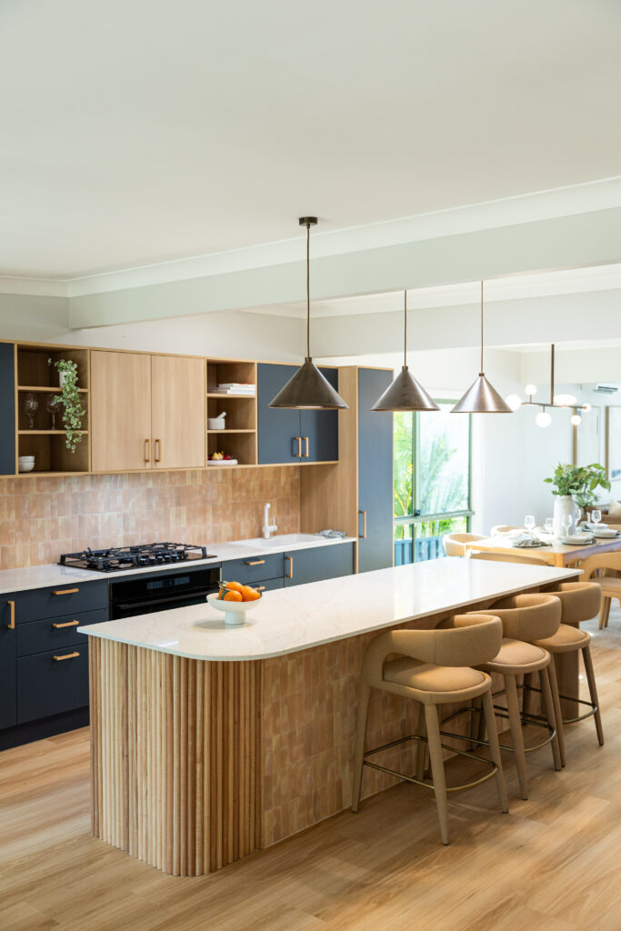 Loftus NSW galley kitchen featuring Caesarstone<sup>®</sup> ICON™ Rossa Nova island benchtop