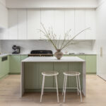 Caesarstone Lunar Frost and Marbannova surfaces in kitchen - Level Built_SummerHill-AUS