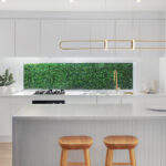 Caesarstone 2141 Snow surface in modern white kitchen with island